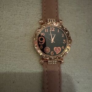 Rose Gold and Black Watch